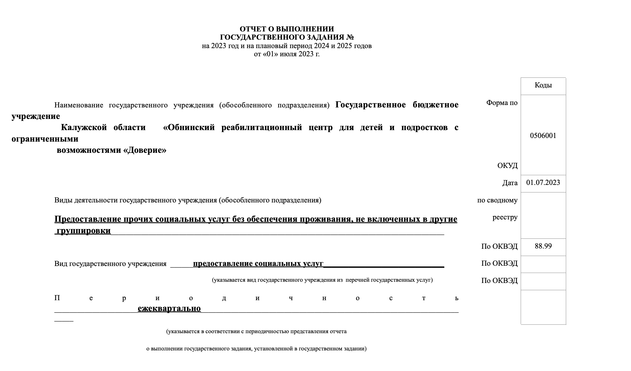 Отчет гос. задания за 2кв. 2023 г